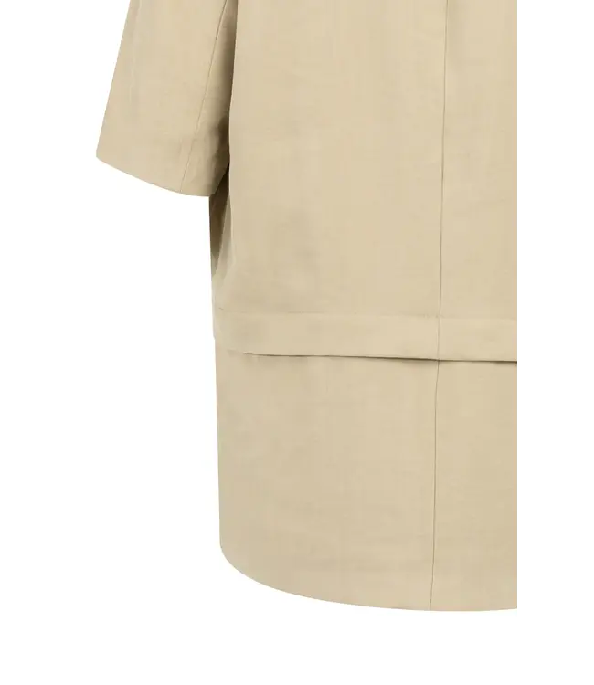 01-501083-604/61104  Woven shortsleeve blazer with detachable bottom hem