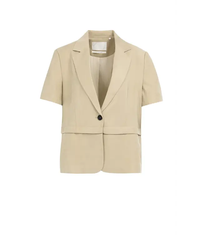 01-501083-604/61104  Woven shortsleeve blazer with detachable bottom hem