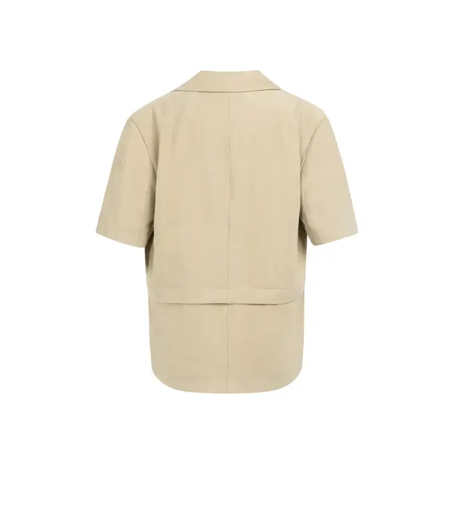 01-501083-604/61104  Woven shortsleeve blazer with detachable bottom hem