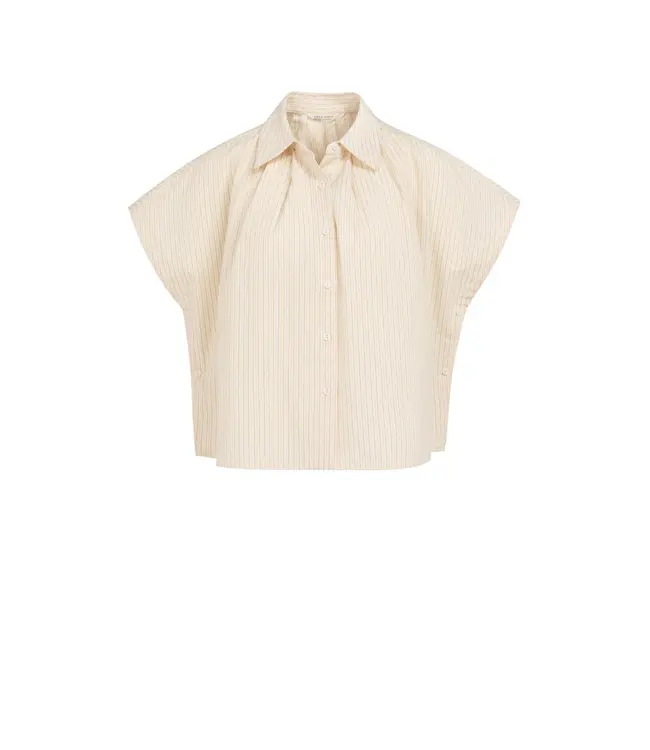 01-201221-604/211101  Striped sleeveless blouse with button detail
