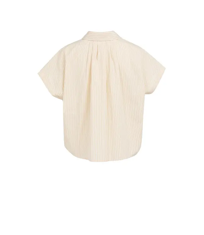01-201221-604/211101  Striped sleeveless blouse with button detail