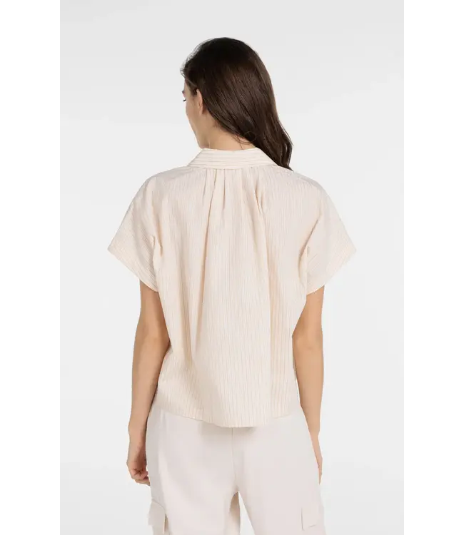 01-201221-604/211101  Striped sleeveless blouse with button detail