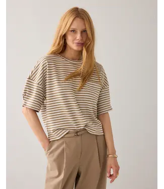 Summum Woman 3s5290-30754/000703-Khaki  Top Striped scuba