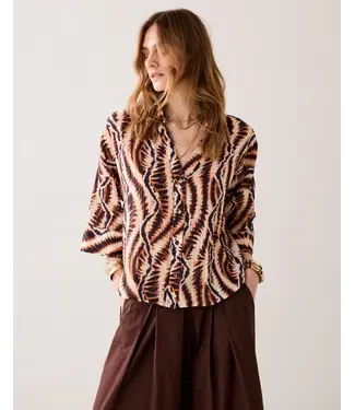 Summum Woman 2s3439-12385/000120-MultiColour  Blouse short sleeves Safari print