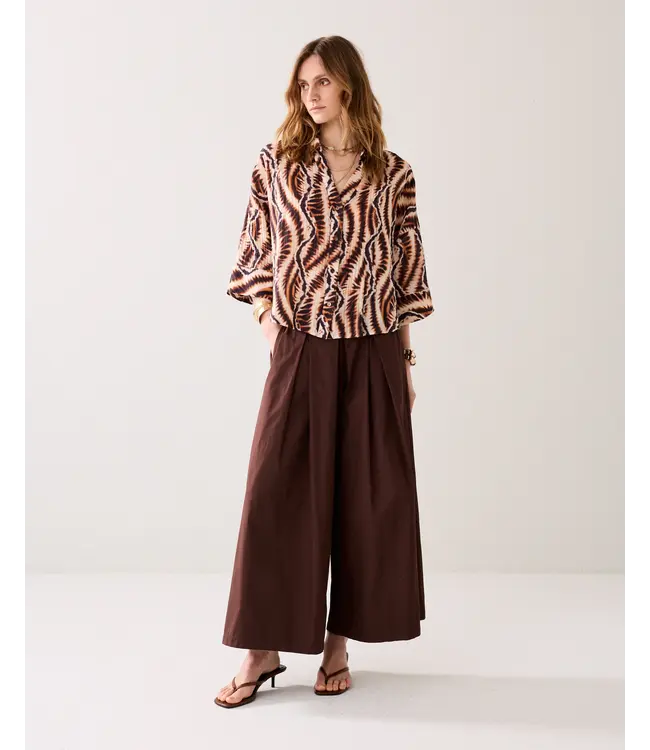 2s3439-12385/000120-MultiColour  Blouse short sleeves Safari print