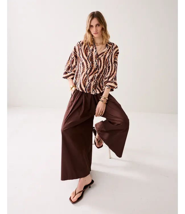 2s3439-12385/000120-MultiColour  Blouse short sleeves Safari print
