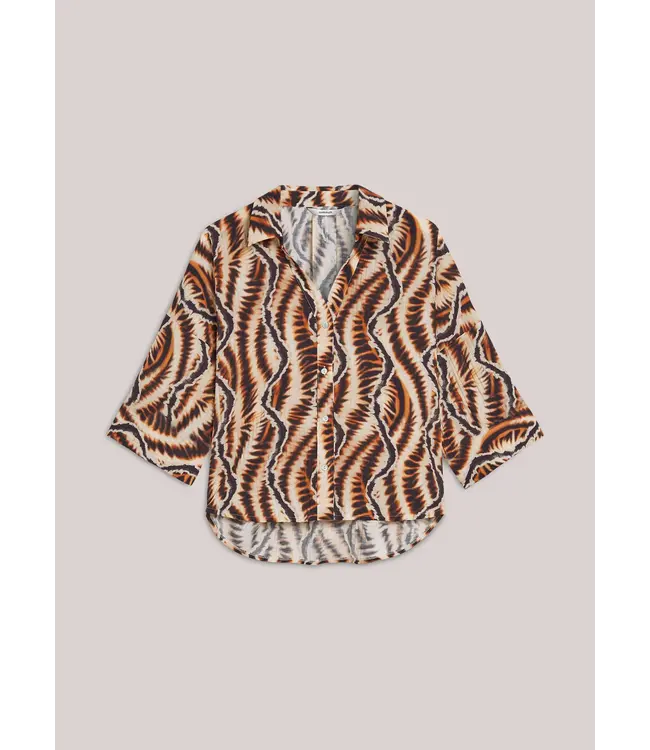 2s3439-12385/000120-MultiColour  Blouse short sleeves Safari print