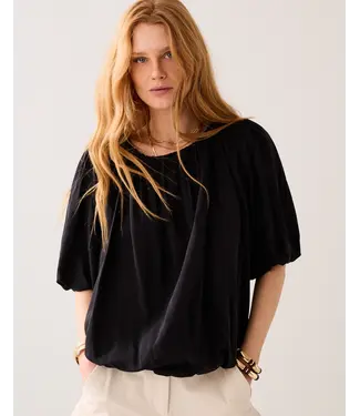 Summum Woman 2s3442-12370/000990-Black  Top balloon sleeves Viscose cotton
