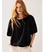 Summum Woman 2s3442-12370/000990-Black  Top balloon sleeves Viscose cotton
