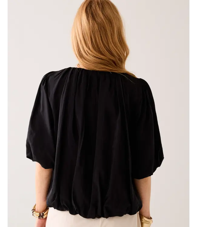 2s3442-12370/000990-Black  Top balloon sleeves Viscose cotton