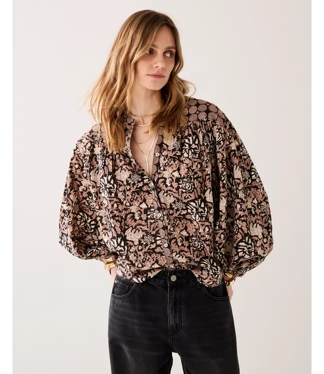 2s2925-12314/000990-Black  Blouse Blockprint black