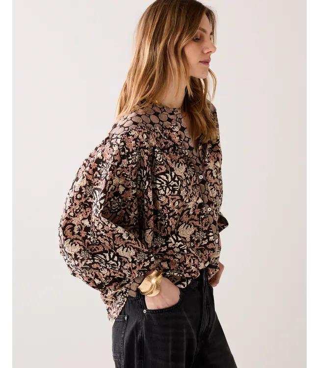 2s2925-12314/000990-Black  Blouse Blockprint black