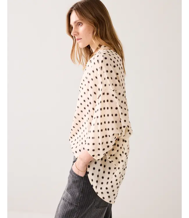 2s3434-12390/000122-Ivory  Blouse Blury dots