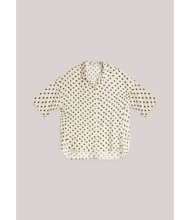 2s3434-12390/000122-Ivory  Blouse Blury dots