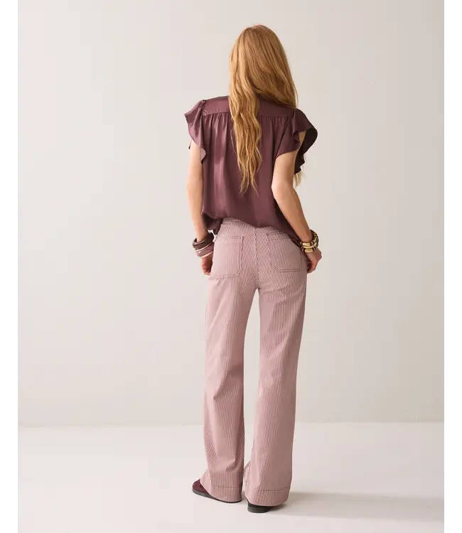 4s2982-12478/000334-DeepFig  Flare pant Printed stripe twill