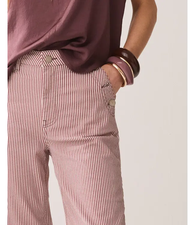 4s2982-12478/000334-DeepFig  Flare pant Printed stripe twill