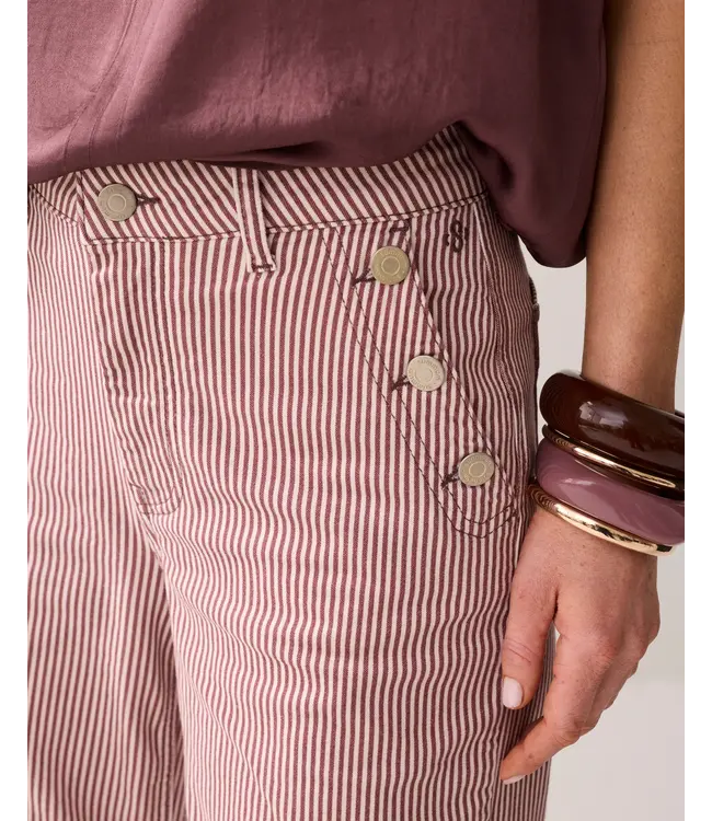 4s2982-12478/000334-DeepFig  Flare pant Printed stripe twill
