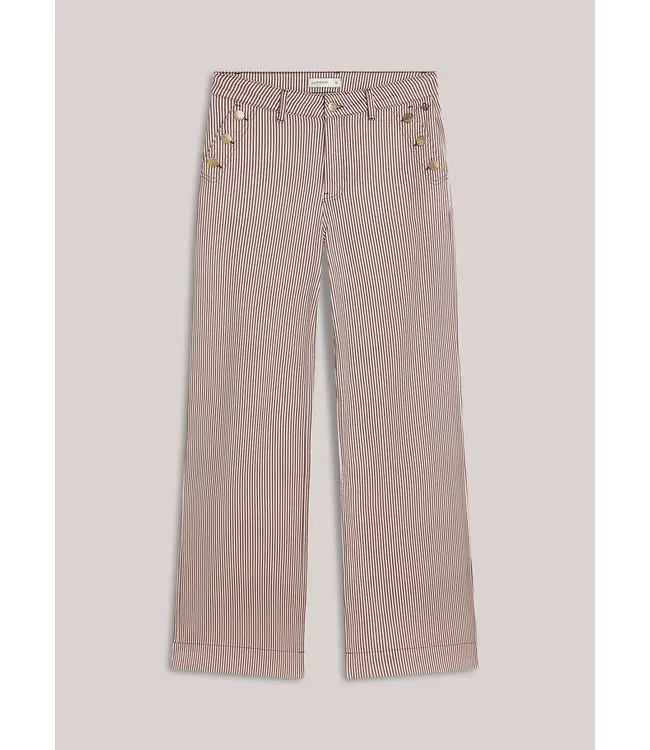 4s2982-12478/000334-DeepFig  Flare pant Printed stripe twill