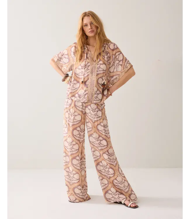 2s3284-12121/000120-MultiColour  Top Art deco print
