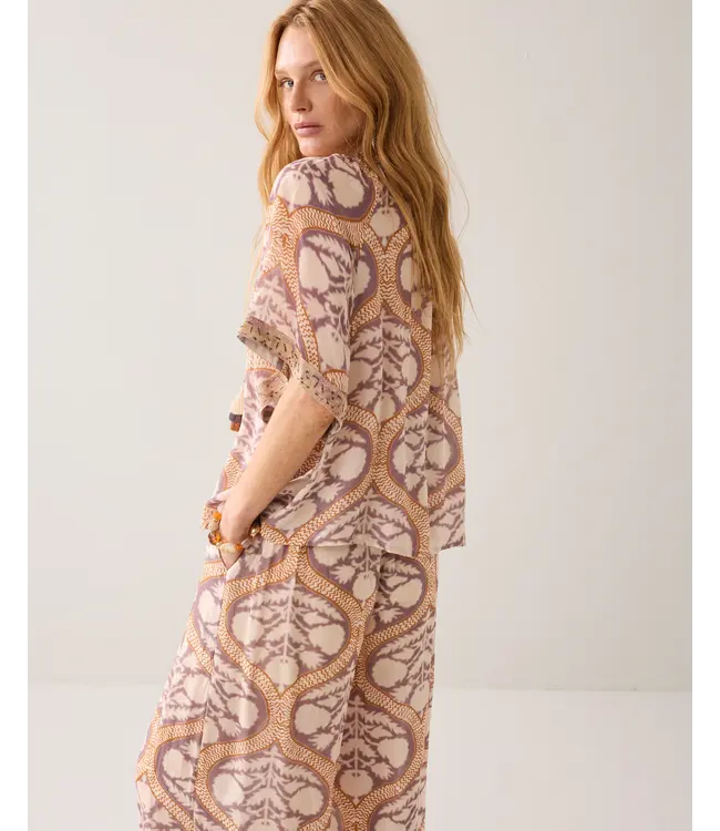 2s3284-12121/000120-MultiColour  Top Art deco print