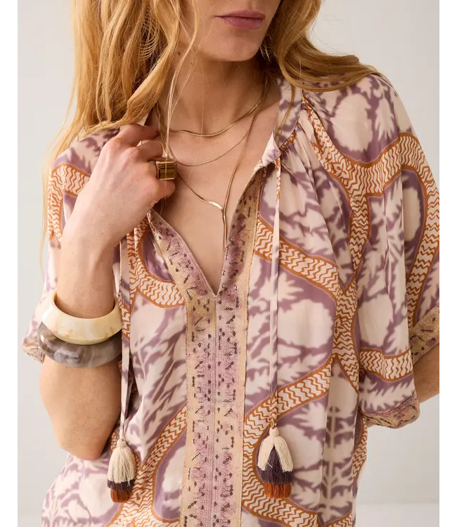 2s3284-12121/000120-MultiColour  Top Art deco print