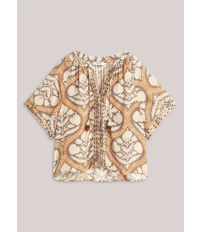 2s3284-12121/000120-MultiColour  Top Art deco print