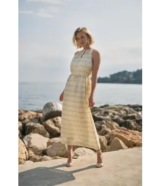 NUKUS NKS14029-Offwhite/Gold Vio Dress Zigzag NUKUS NKS14029-Offwhite/Gold Vio Dress Zigzag