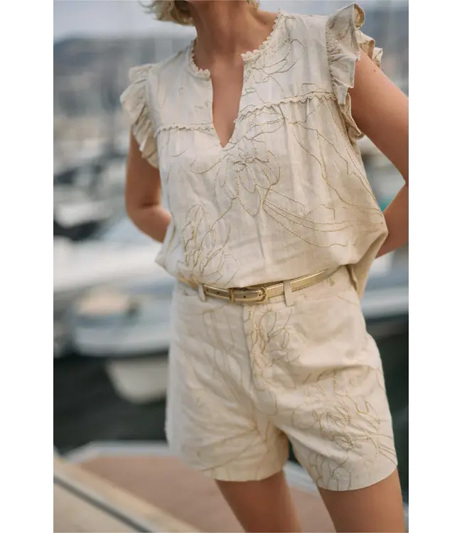 NKS09052-Sand  Dagmar Short Embroidery
