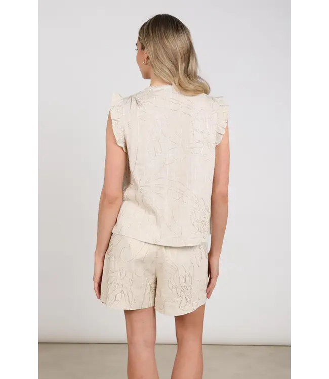 NKS01118-Sand  Lori Top Embroidery