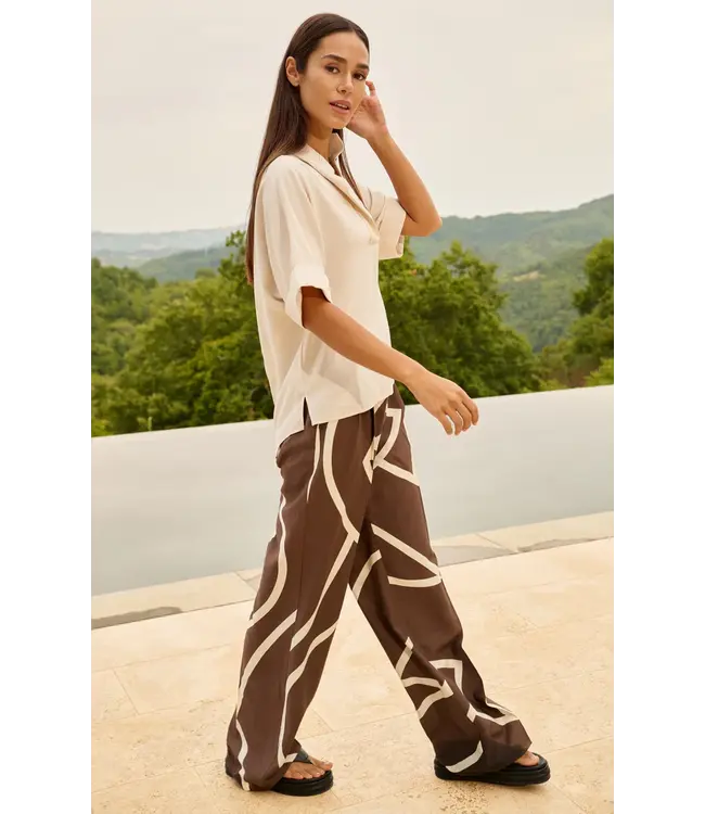 01-301260-605/912161  Woven printed wide leg trousers