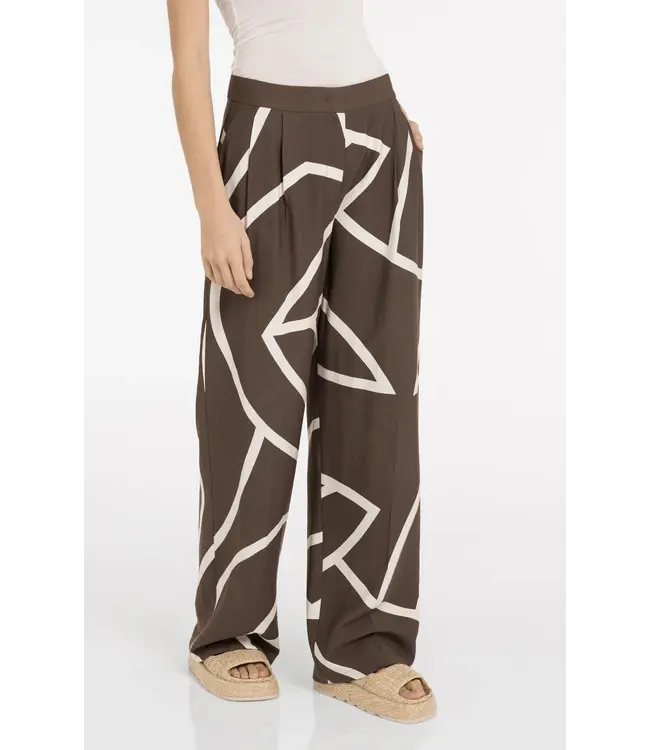 01-301260-605/912161  Woven printed wide leg trousers
