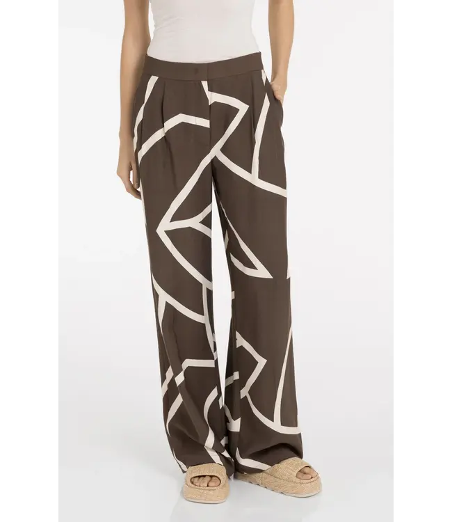 01-301260-605/912161  Woven printed wide leg trousers