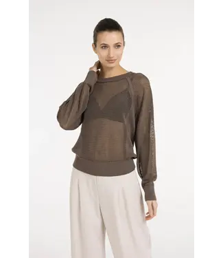 YAYA 01-000592-605/99070  Mesh stitch raglan sweater