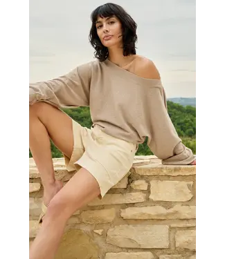 YAYA 01-000583-604/61104  Batwing towel knit sweater