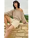 YAYA 01-000583-604/61104  Batwing towel knit sweater