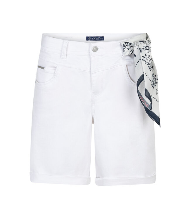 SRB4930/White&Scarf  Relax Short Jog Colour