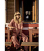 Tramontana C17-20-401/100004-PrintPeach  Balloon-Sleeve Top Leaf Luxe