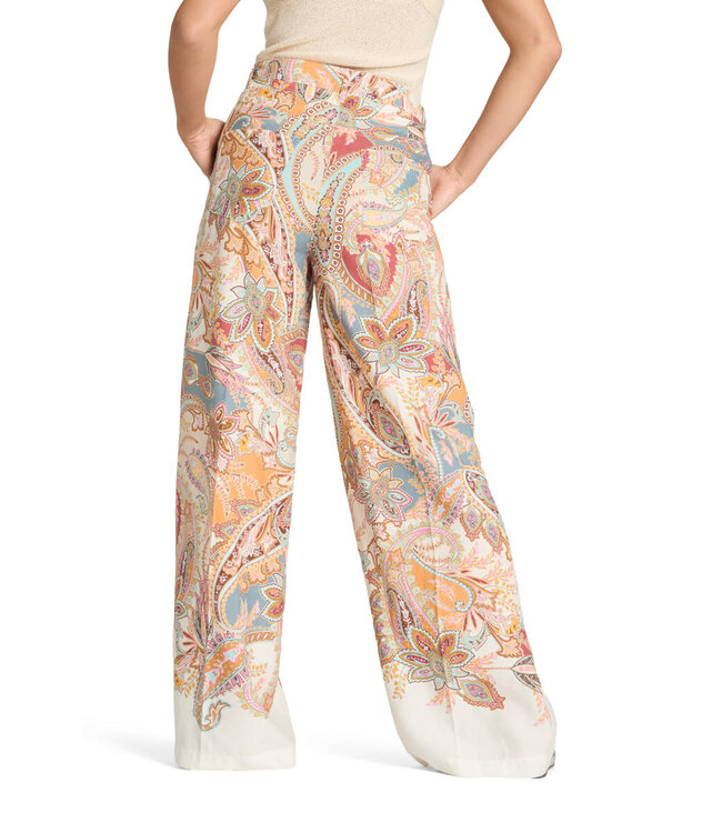 Adrienne Faded Paisley print on tencel linen OceanPeace