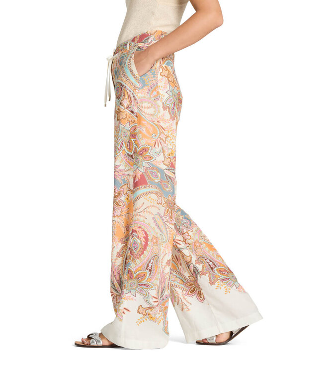 Adrienne Faded Paisley print on tencel linen OceanPeace