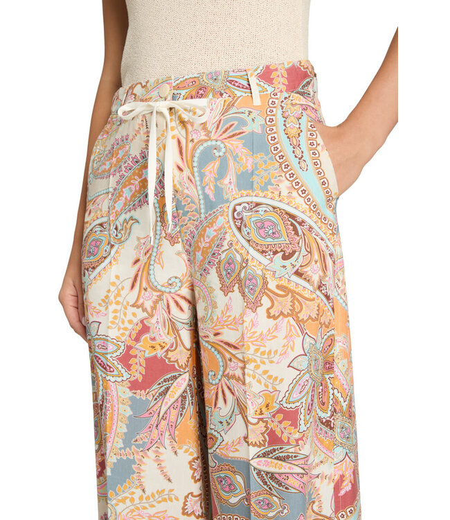 Adrienne Faded Paisley print on tencel linen OceanPeace