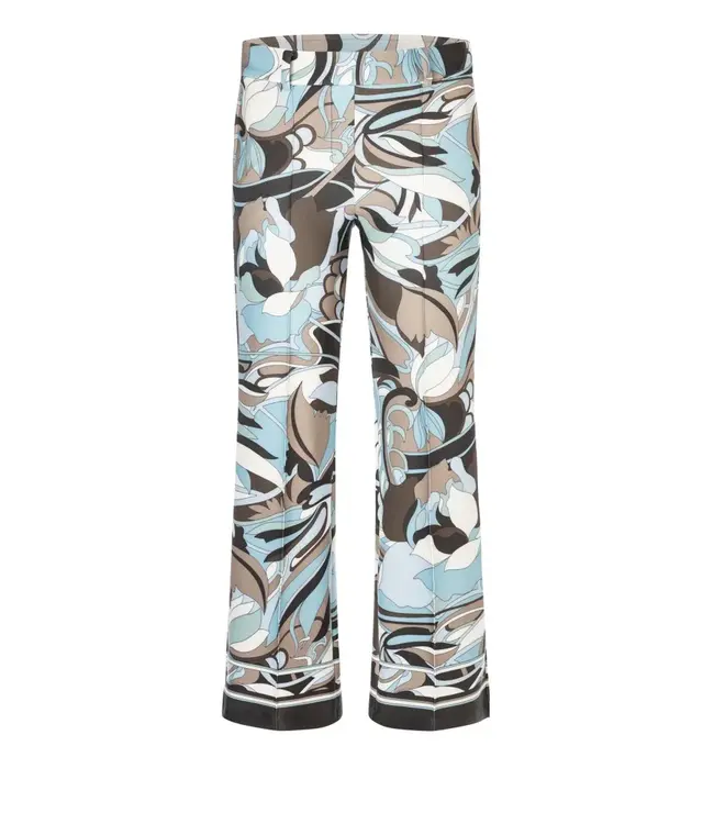 Francoise cropped pant Italian vintage art print light neopren SkyBlueCoffeHazel