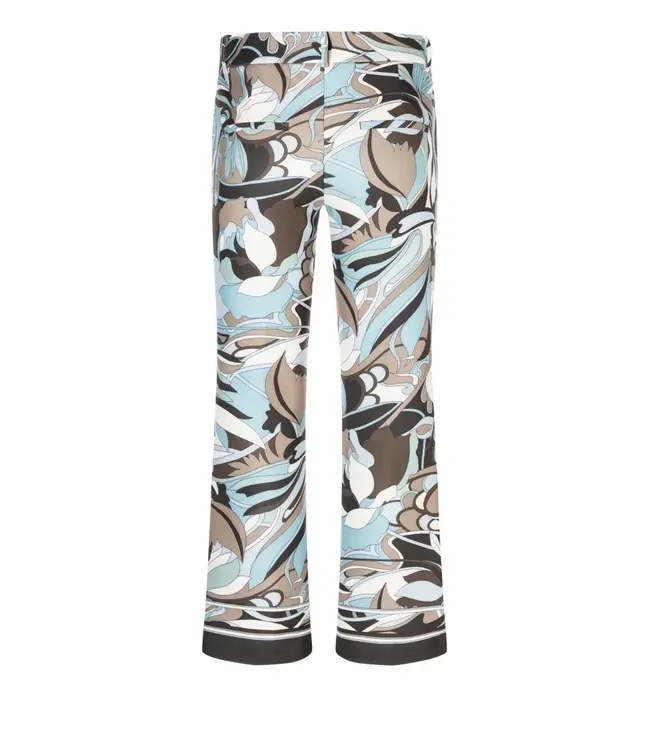 Francoise cropped pant Italian vintage art print light neopren SkyBlueCoffeHazel