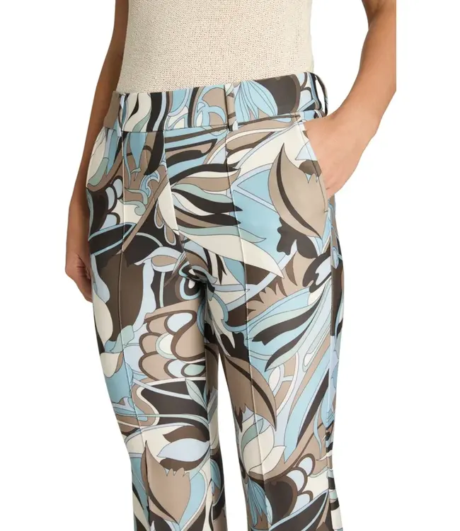 Francoise cropped pant Italian vintage art print light neopren SkyBlueCoffeHazel