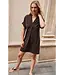 YAYA 01-609204-606/99074  Jersey dress with pleated puff sleeves