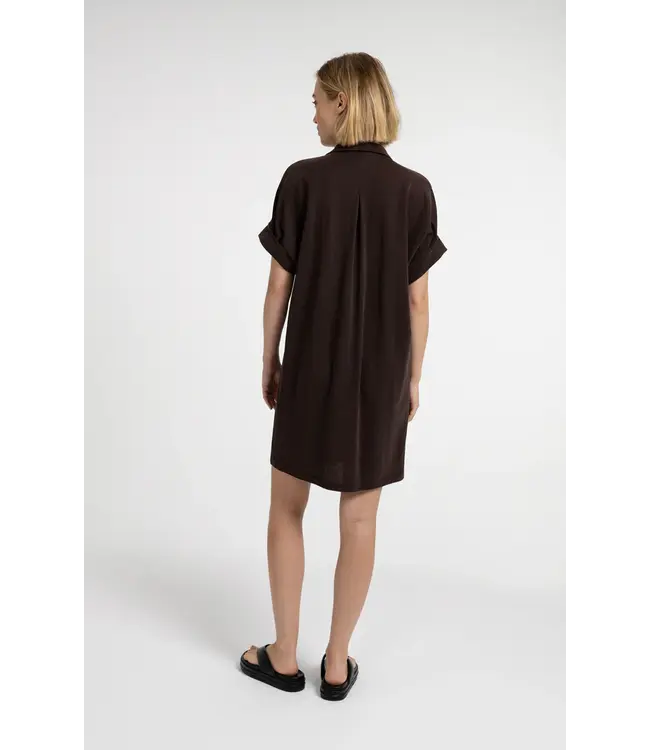 01-609204-606/99074  Jersey dress with pleated puff sleeves