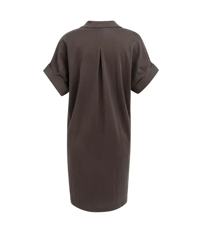 01-609204-606/99074  Jersey dress with pleated puff sleeves