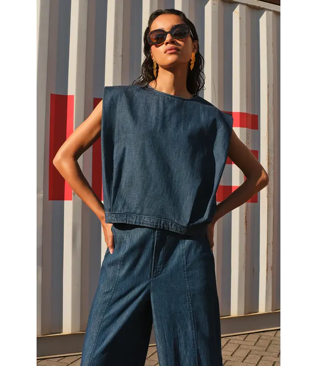 26411001/DarkDenim  ginza denim top