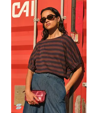 by-bar 26411011/CoffeeBean  merle big stripe top
