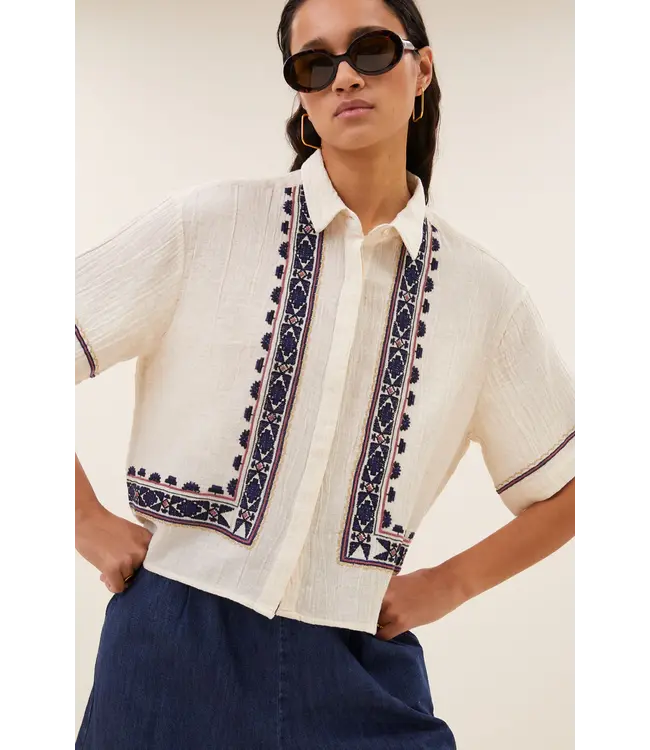 26412004/Sand  jela embroidery blouse