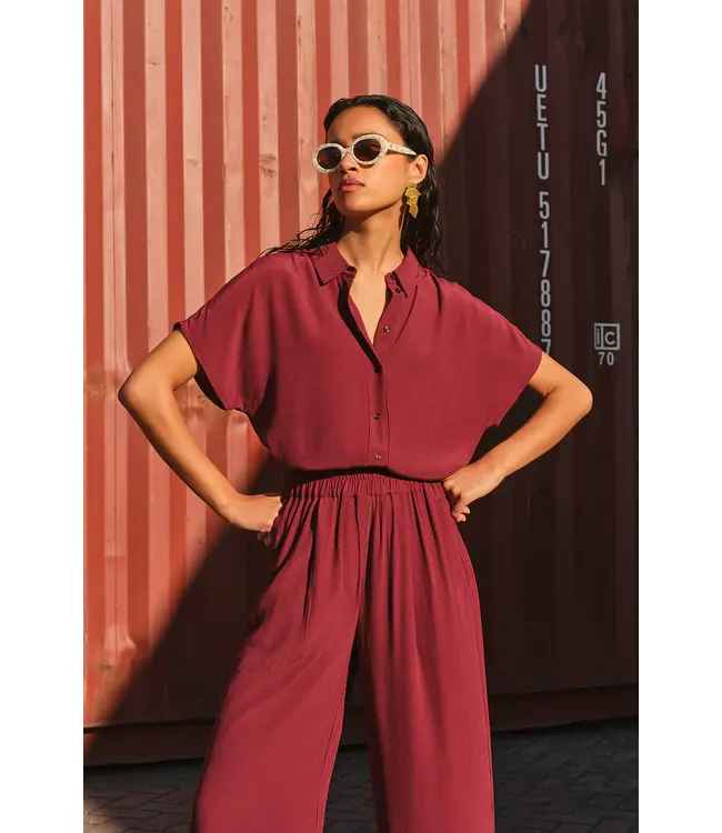 26412045/Wine  barley viscose blouse